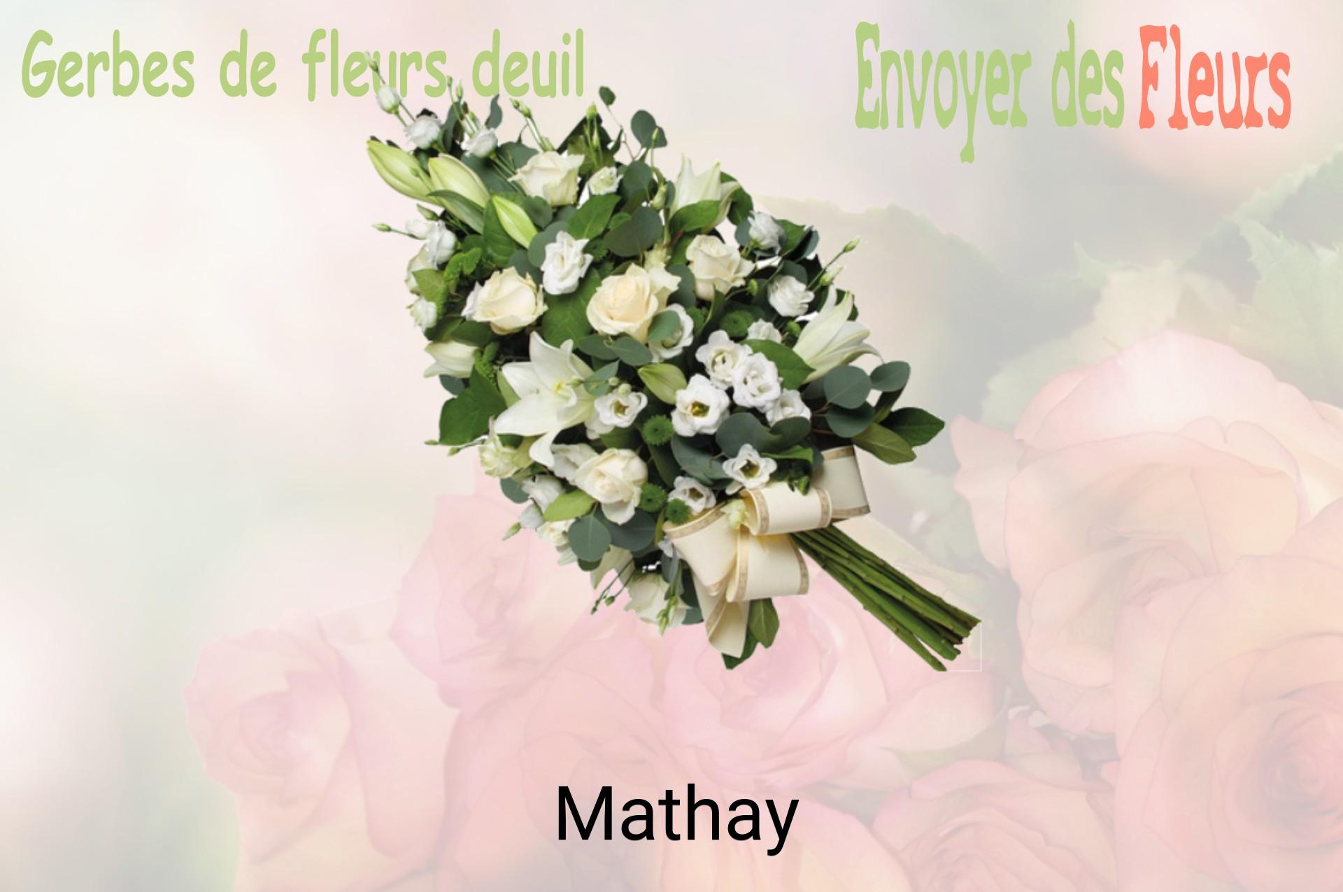 Gerbe de fleurs de deuil livrée à Mathay